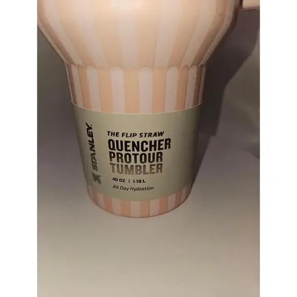 STANLEY QUENCHER PROTOUR 40OZ FLIP STRAW TUMBLER, TEA ROSE TILE - BRAND NEW - Picture 2 of 7